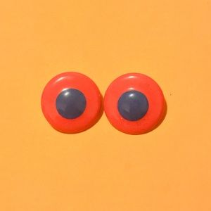 Bicolor Round Enameled Vintage Earrings